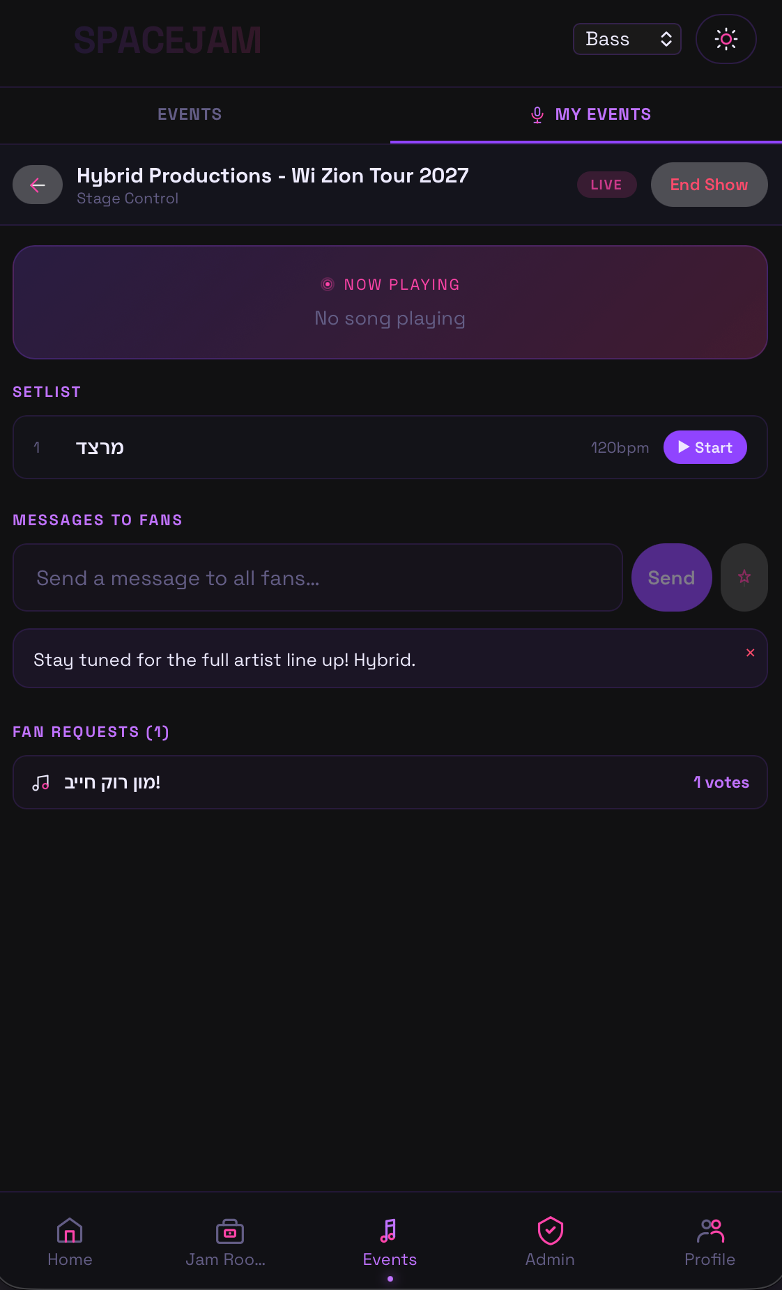 Stage Control — live event management