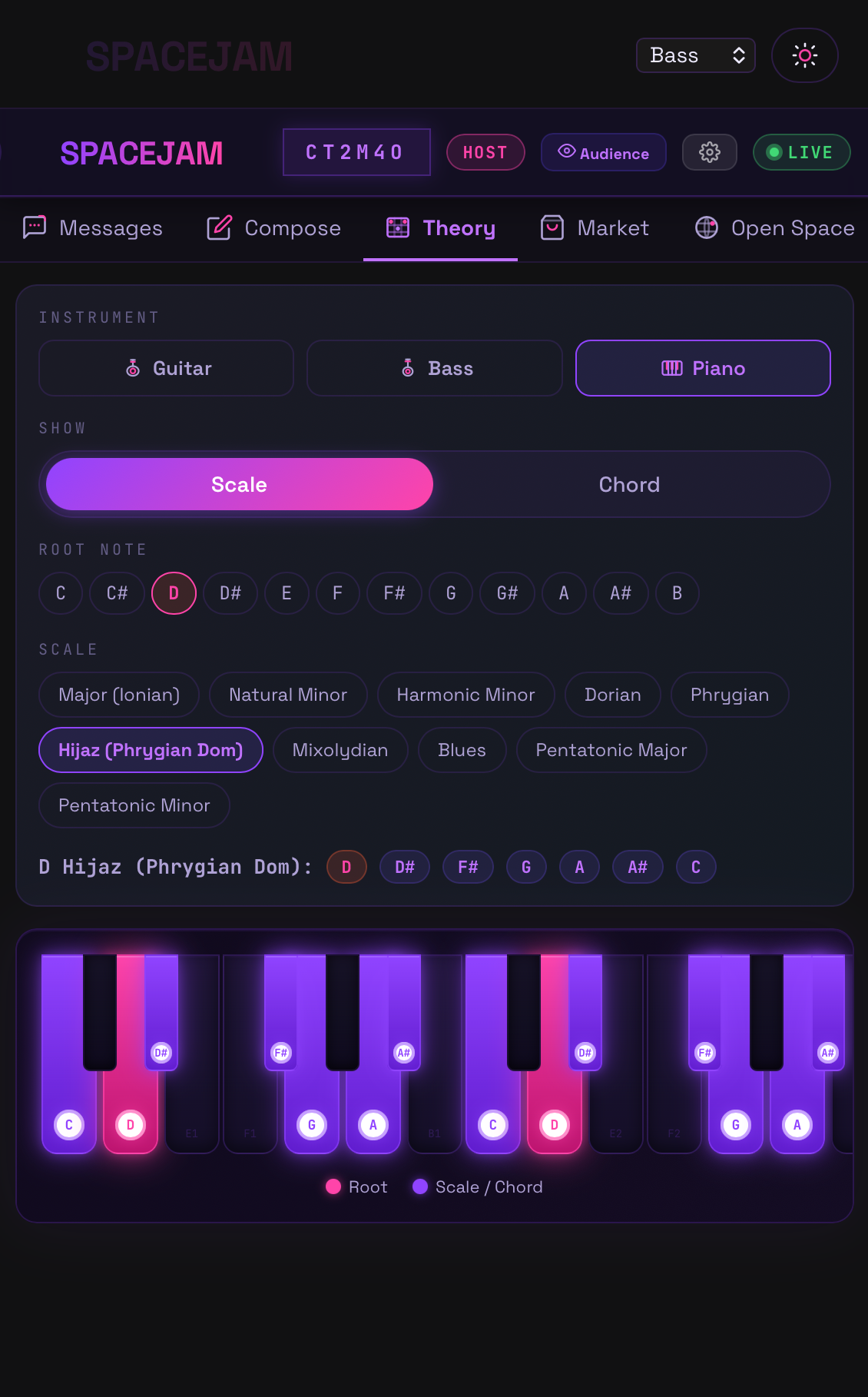 Theory — piano scale visualizer